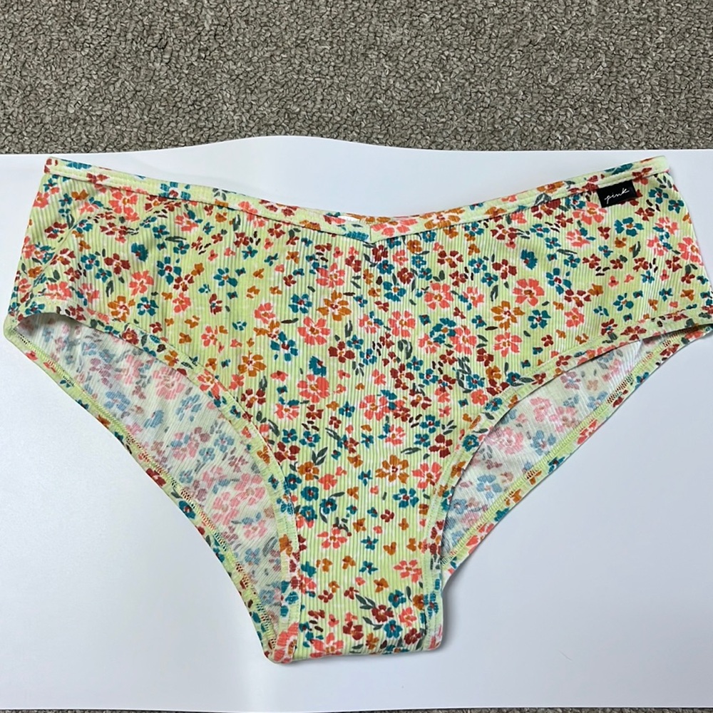Brand New!  Pink Victoria’s Secret Flower Print Cheekster Panty XL